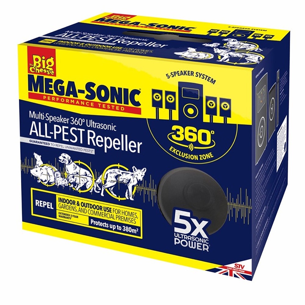 Ultra Power Mega-Sonic® Twin-Speaker Ultrasonic Pest Repeller - The Big  Cheese Official Manufacturer