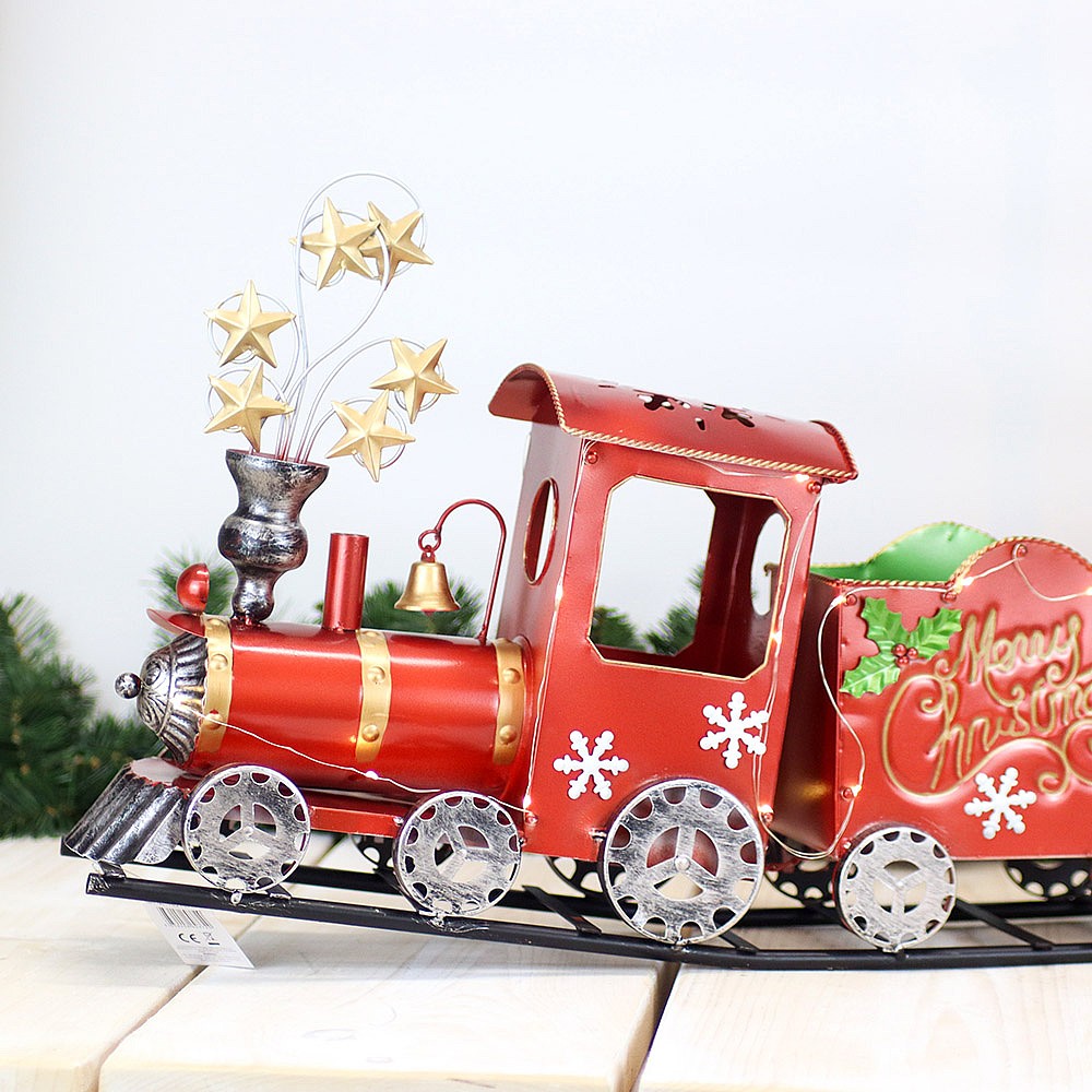 3 piece indoor outdoor christmas train set with led lights