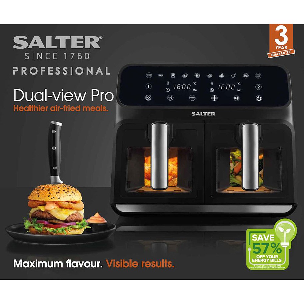 Salter 7.6L SS Dual Air Fryer