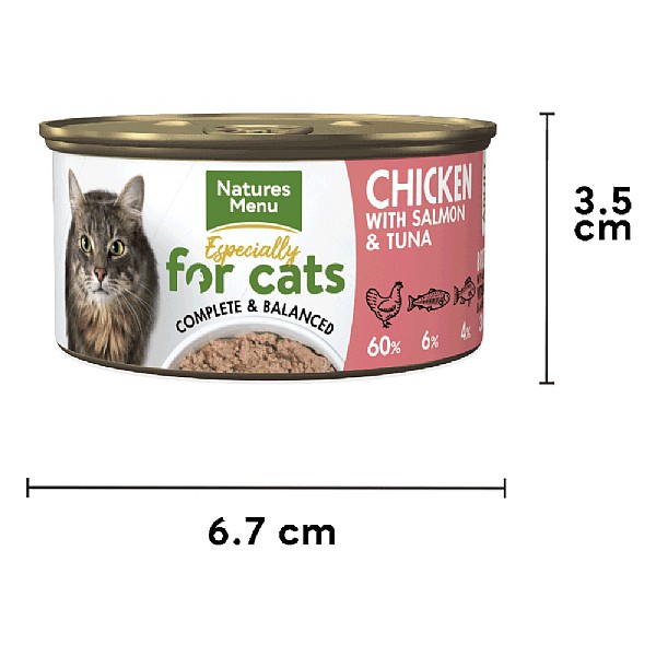 Natures Menu Chicken Salmon Tuna Single Serve Wet Cat Food 85g