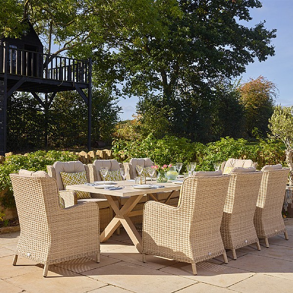 Bramblecrest Somerford 8 Seat Rectangular Dining Set | Garden Dining ...