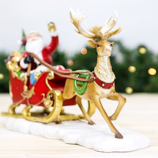 santa and sleigh christmas ornaments