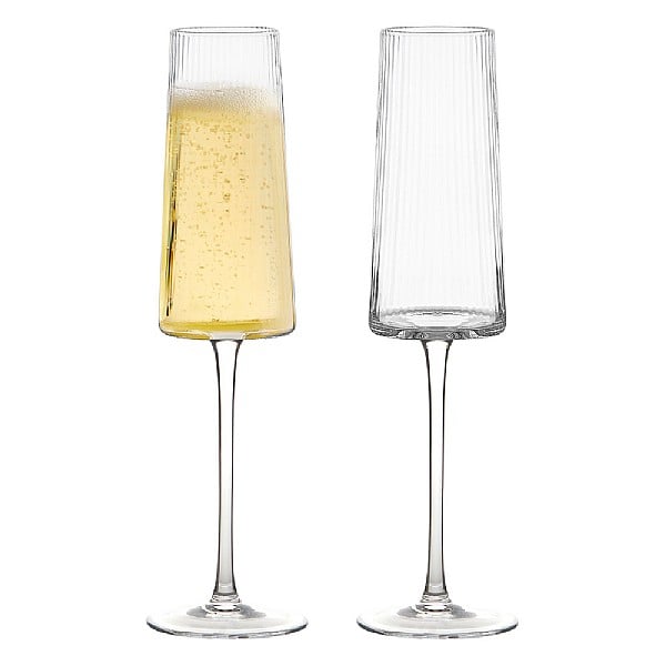 SoHo Champagne Flutes Silver - Set of 2 - Anton Studio Designs