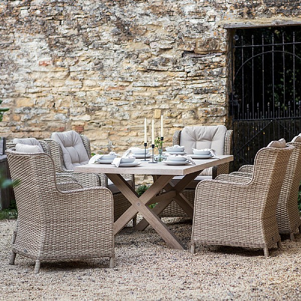 Bramblecrest Somerford 6 Seat Rectangular Dining Set | Garden Dining ...