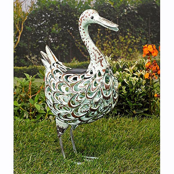 Metal Duck Silhouette Solar Decorations Ornaments Webbs