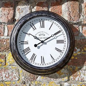 Outside In Biarritz Wall Clock Black 12"