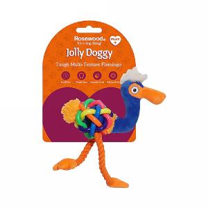 Rosewood Jolly Doggy Multi-Texture Flamingo Mini Toy