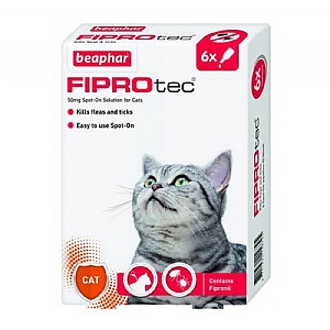 Beaphar Fiprotec Spot On Cat 50mg - 6 Pipettes