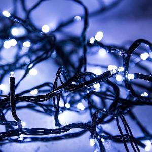 500 Cool White LED Compact Christmas Lights (Green Cable)