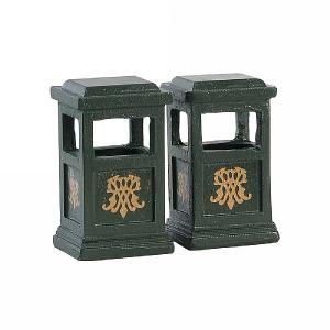 Lemax Green Trash Can (Set of 2)