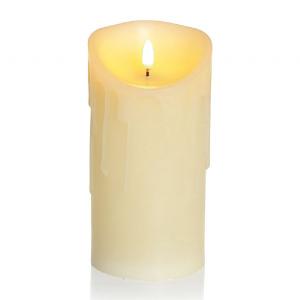 Premier Flickabright 18cm LED Dancing Flame Melted Edge Pillar Candle