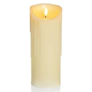 Premier Flickabright 23cm LED Dancing Flame Melted Edge Pillar Candle