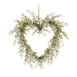 Floralsilk White Sparkle Berry Heart Wreath