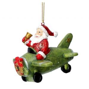 Gisela Graham Resin Santa in Plane Decoration