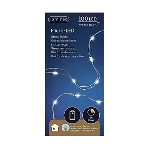 Lumineo Cool White Micro String Lights - 100 LEDs