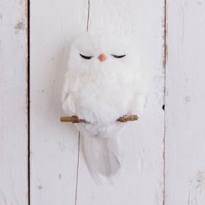 15cm White Sitting Owl Tree Decoration