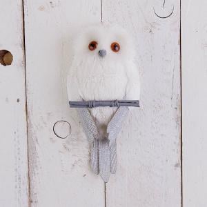 28cm White Sitting Owl Decoration