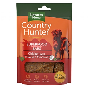 Natures Menu Country Hunter Superfood Bars Chicken with Chia & Coconut Treat Dog Treat (100g)