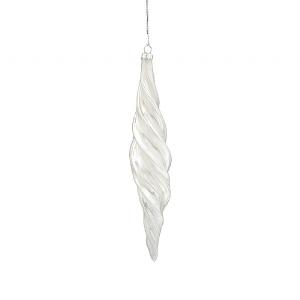 Festive 20cm Pearl Twist Glass Drop Tree Decoration