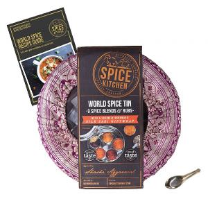 Spice Kitchen World Spice Blends & BBQ Rubs Tin with Silk Wrap 800g