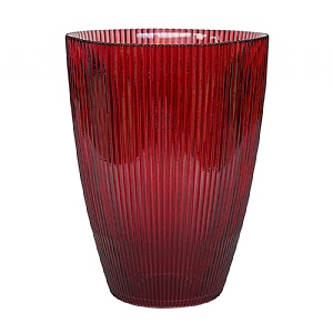 Ivyline Burgundy Ribbed Tall Vase (24.5cm x 18cm)
