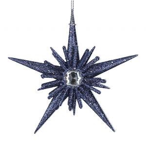 Gisela Graham Blue Glitter 5-Point Star