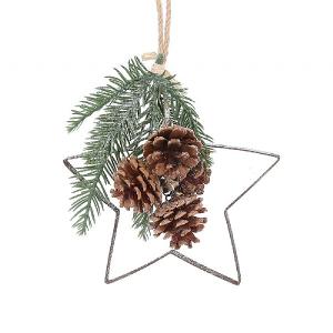 Gisela Graham Fir & Cone Medium Metal Cut Out Star