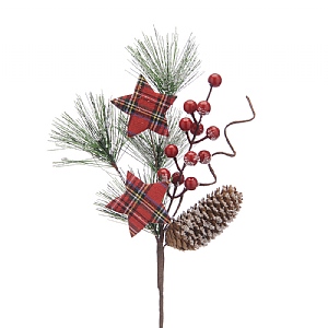 Festive Pinecone & Foliage Pick 40cm