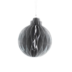 Festive Paper Bauble Silver 12cm