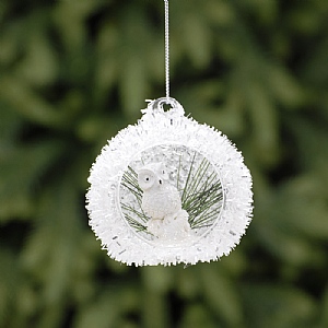 Festive Glass Cut Out With Owl Hanging Decoration 8cm