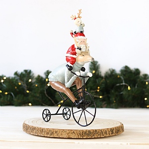 Deer Riding Tricycle with Santa 35cm