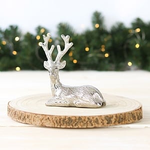 Brass Nickel Plated Embossed Reindeer