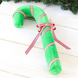 Plush Green Hanging Candy Cane Decoration 55cm