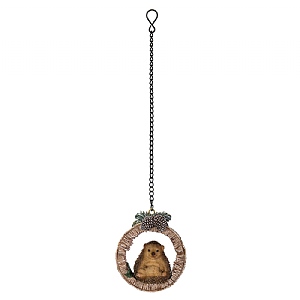 Vivid Arts Hedgehog in Silver Birch Log Hanging Decoration