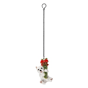 Vivid Arts Christmas West Highland Terrier Puppy Hanging Decoration