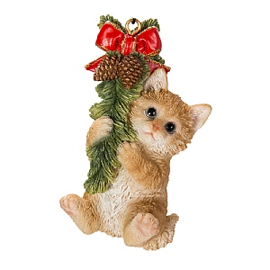 Vivid Arts Christmas Ginger Kitten Hanging Decoration