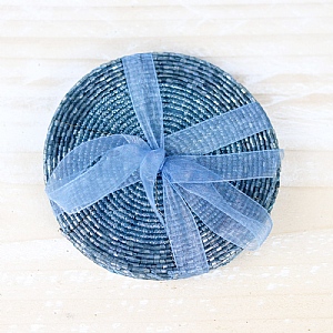 Set of 4 Blue & Grey Beaded Coasters