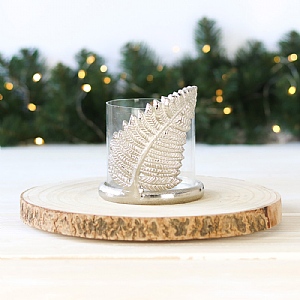 Aluminium Gold Fern Candle Holder