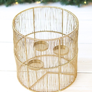 Gold Iron 3 Tealight Holder