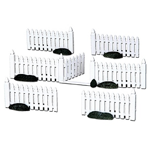 Lemax Plastic Picket Fence - (Set of 7)