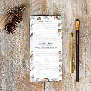 Toasted Crumpet Robin & Eucalyptus Magnetic Shopping List Pad