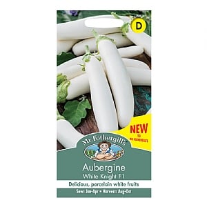 Mr Fothergills Aubergine White Knight F1 Seeds