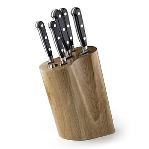 Sabatier Professional 5 Piece Kitchen Knife Set & Oak Knife Block