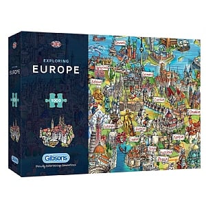 Gibsons Exploring Europe 1000 Piece Jigsaw Puzzle