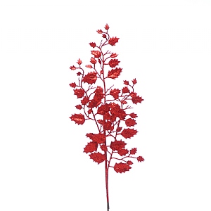 Festive Red Glitter Holly Stem 79cm