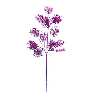 Festive Dark Purple Glitter Leaf Stem 77cm