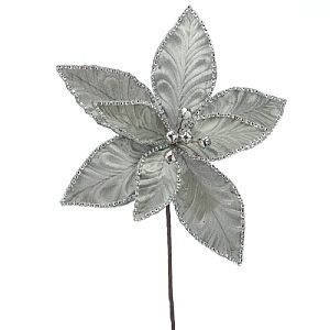 Festive Silver Poinsettia 64cm