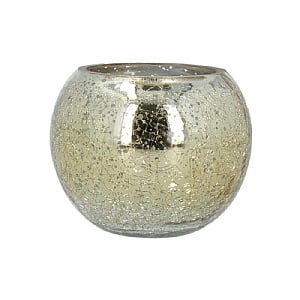 Gisela Graham Gold Mirrored Round Candle Holder