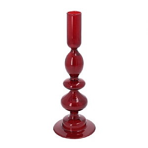 Gisela Graham Small Dark Red Piped Taper Candle Holder