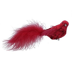 Gisela Graham Red Clip On Bird